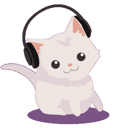 headphones-cat decoration button