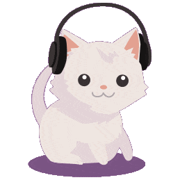 headphones-cat decoration button